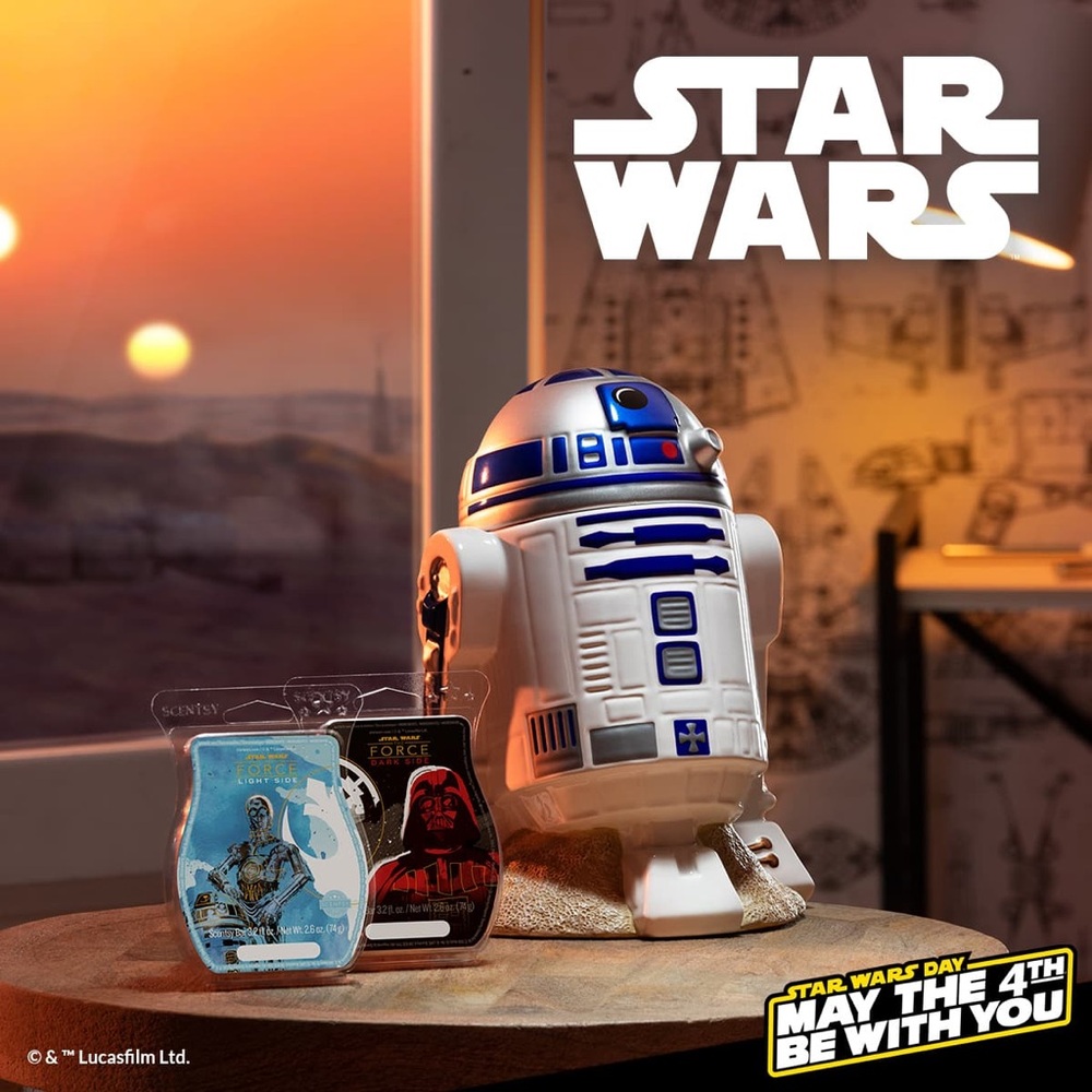 Scentsy Star Wars R2-D2 Blue and White Wax Warmer w/ Backlight